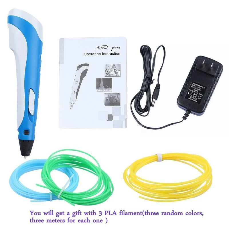 Factory Direct Sale 3D Painting Printing Pen 12V Metal Motor PLA 3 m 3 Color Consumables 3d Printing Pen