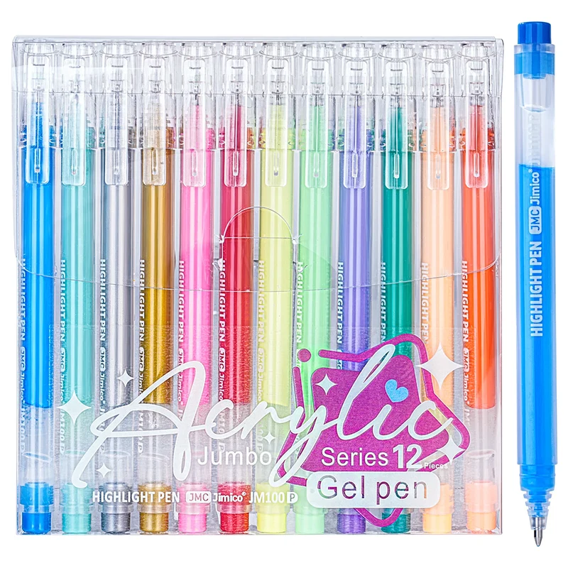 Acrylic Paint Pens 12 Pcs Gel Pens, for School & Office Note Taking, DIY Craft Photo Album, Art Painting, Card Making