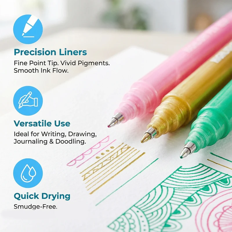 Acrylic Paint Pens 12 Pcs Gel Pens, for School & Office Note Taking, DIY Craft Photo Album, Art Painting, Card Making