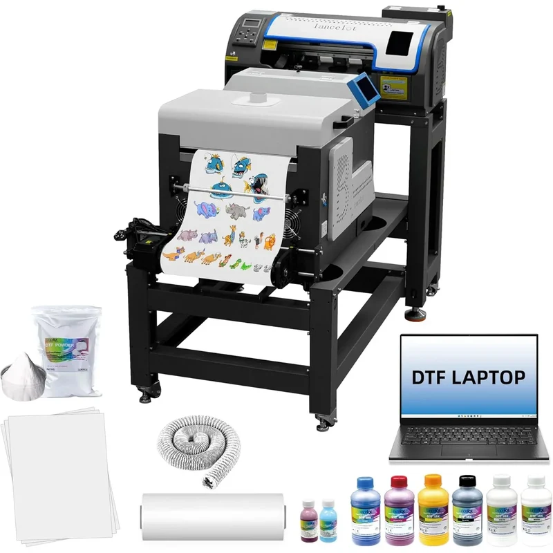Lancelot M1630 Pro DTF Printer Bundle with Powder Shaker Dryer Laptop Full T Shirt Printing Solution for Small Business Startup