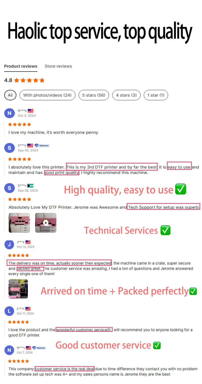 Black Fridays Sales Haolic Desktop Pink A3 DTF Printer Parts T Shirt Printing All In One Garment Clothes Automatic Dryer Sets
