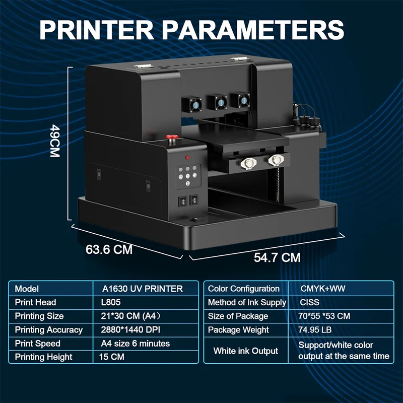UV Flatbed Printer L805 A1630 Varnish Uv Dtf Machine Id Card Printer A4 Phone case Acrylic Sticker Printer for Small Business