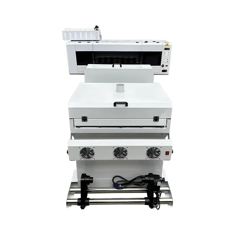 High Speed 60CM A1 DTF Printer 2 Heads XP600 I3200 Print Head A1 60CM Print Width DTF Printer With Powder Shaker Dryer Oven
