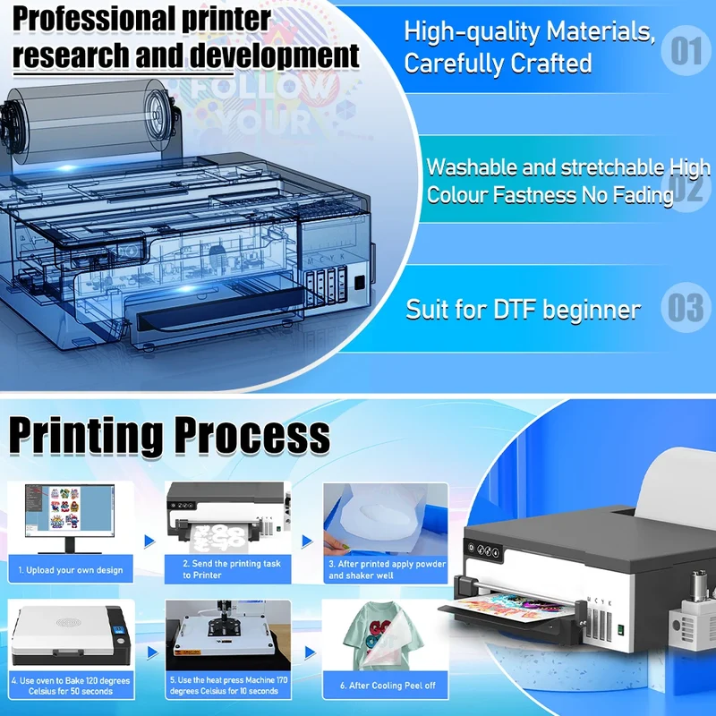 Better Printing Effect A4 Roll Machine XP600 t Shirt Printer Machine for Home Use DTF New Arrival Inkjet Machine