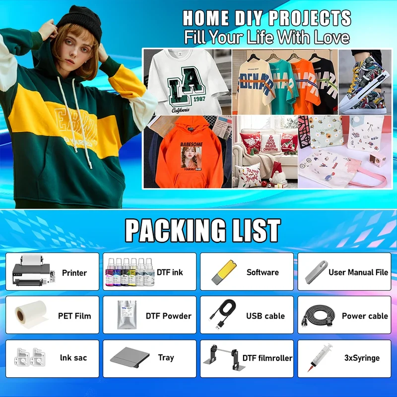 Better Printing Effect A4 Roll Machine XP600 t Shirt Printer Machine for Home Use DTF New Arrival Inkjet Machine