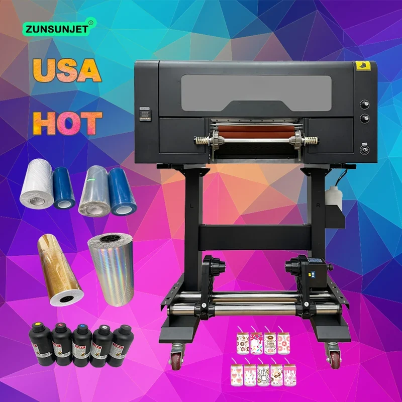 ZUNSUNJET Cricket Bat Adhesive Digital Sticker Printer Uv Inkjet White Roll Uv Sticker Logo Printer
