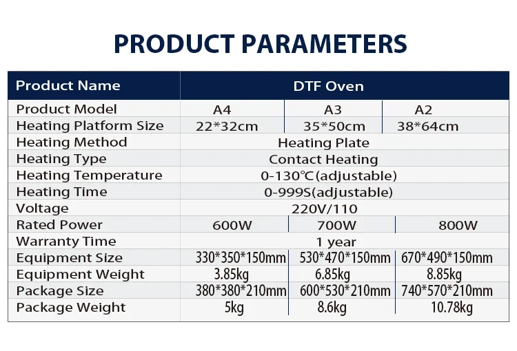 Factory Selling A1 A2 A3 A4 Dtf Oven Customizable Sizes Models Used for Drying Good Price