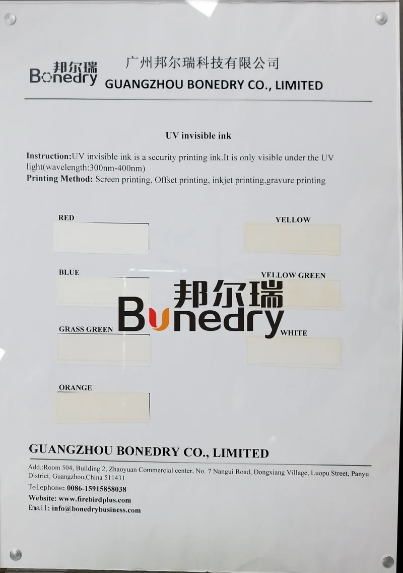 High Quality Uv Ink Multi Colors Uv Invisible Ink for Flexography Printing Ink UV Drying Colorless to Yellow
