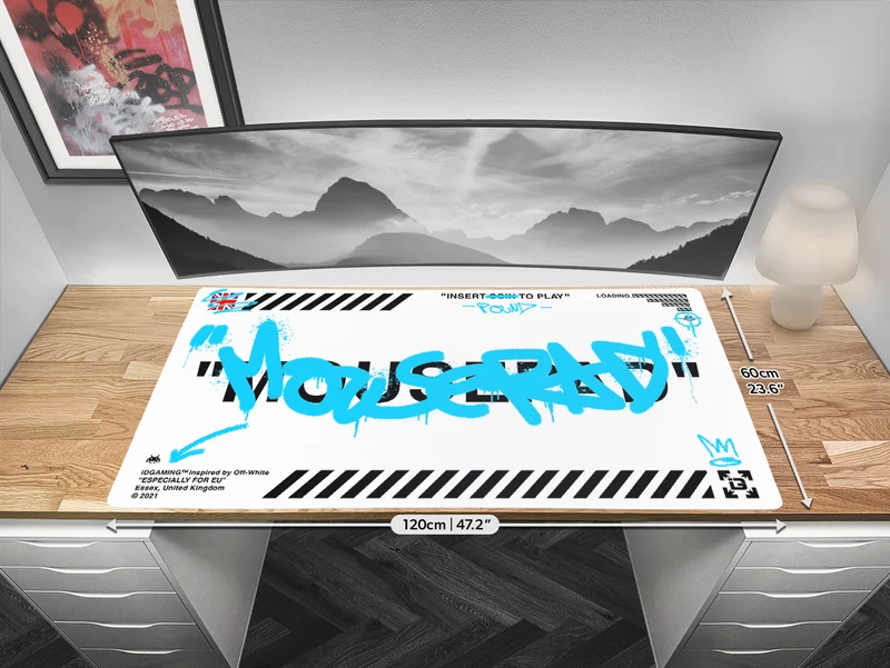 Graffiti-Mauspad Weiß