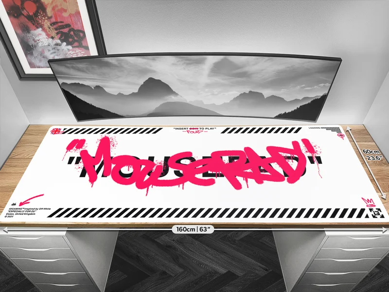Graffiti-Mauspad Weiß