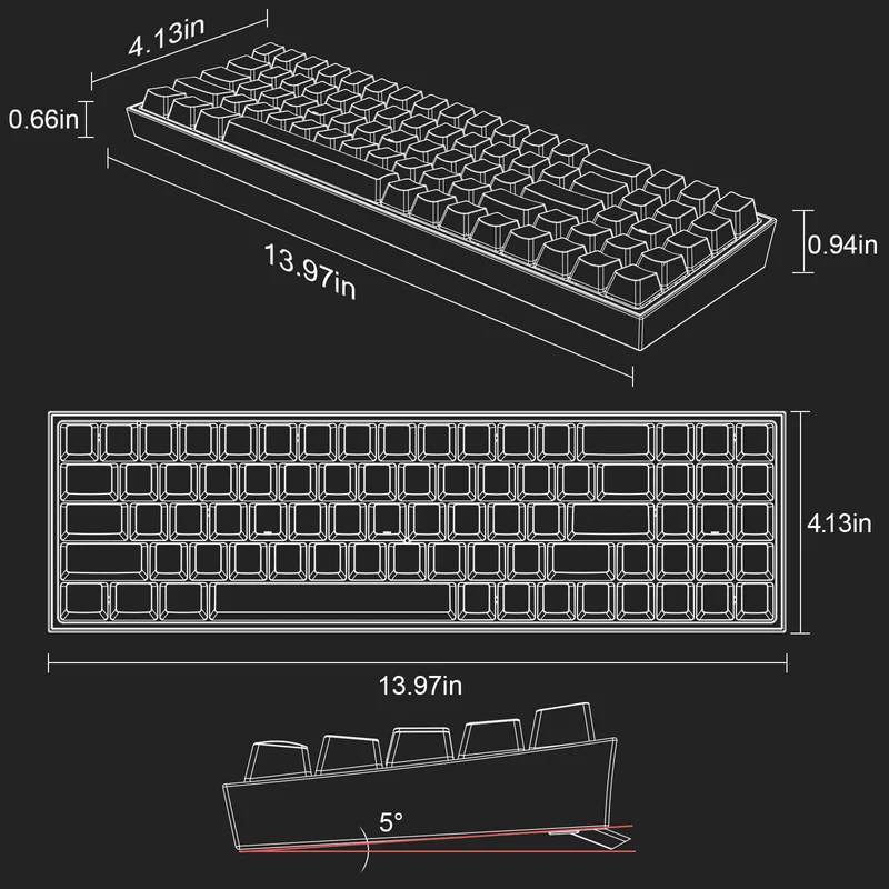 (Open-box) POLLUX K628 PRO 75% Wireless Gaming Keyboard