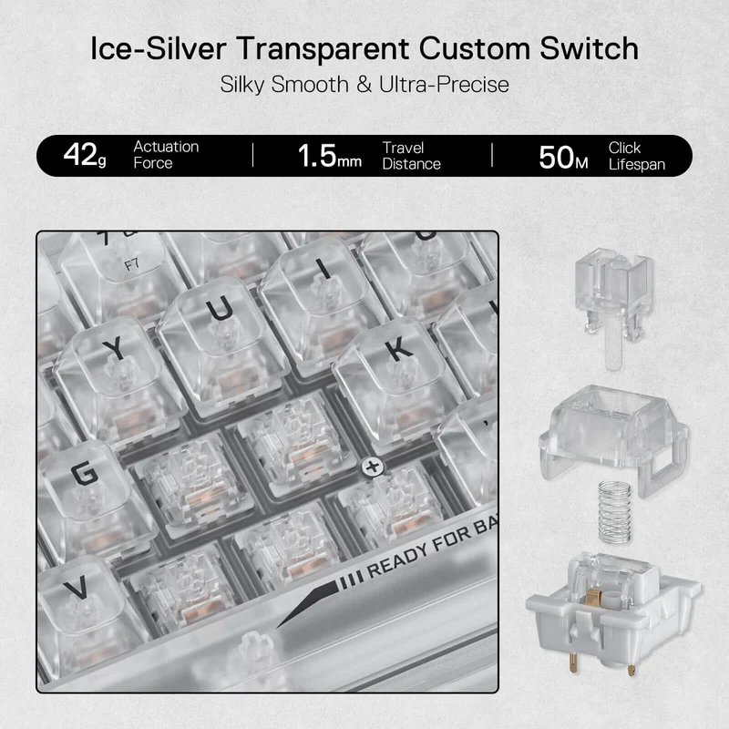 (Open-box) FIZZ K617 SE Full-Transparent Mechanical Keyboard