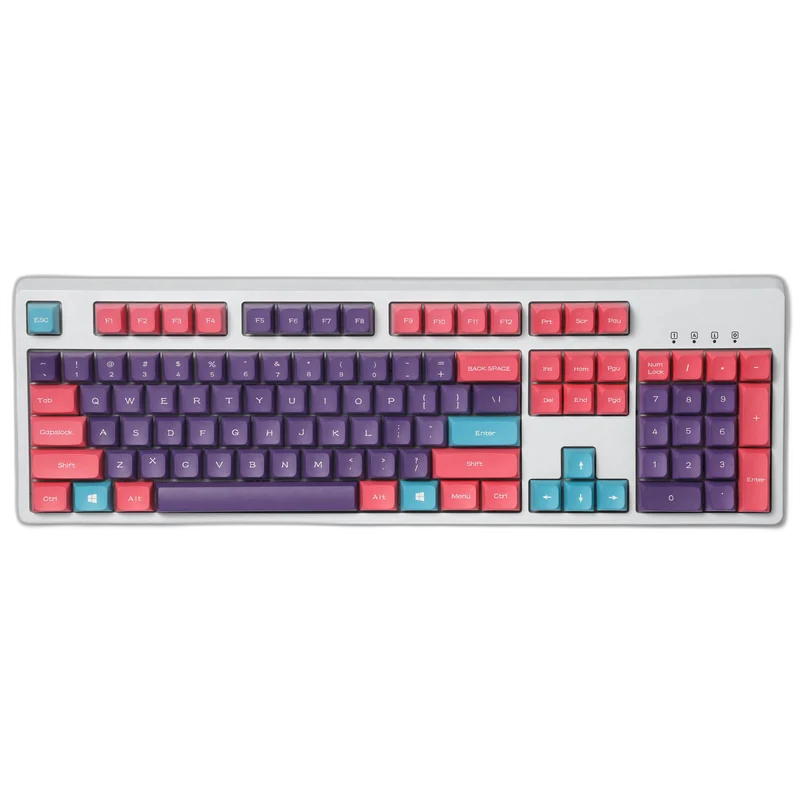(Only Keycaps) Redragon x LTC PBT Double Shot 112-Key Sublimation Keycaps Set, KDA Profile for ANSI Layout 61/68/84/87/98/104 Keys Mechanical Keyboard, Neon Purple