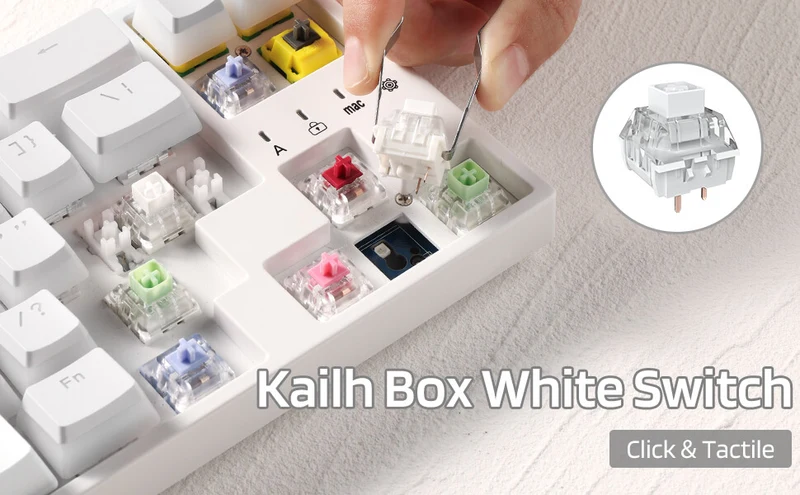 Redragon x LTC Kailh Box Switches White for Mechanical Gaming Keyboard DIY (30 Pcs, White)
