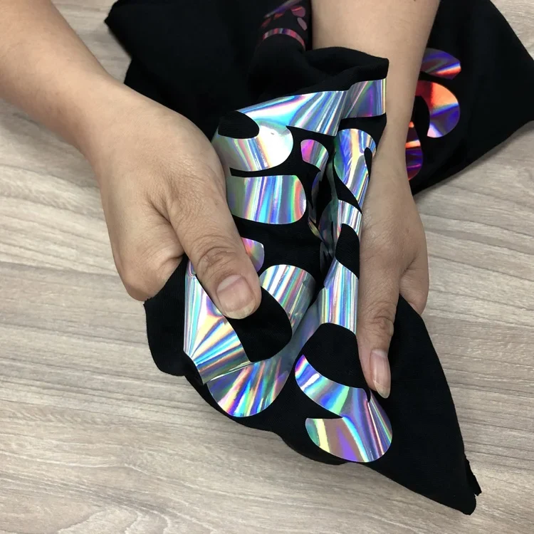 DETU Holographic HTV for Clothing Rainbow Reflective Heat Transfer Vinyl Flex Htv for Plotter Color Heat Transfer Printing