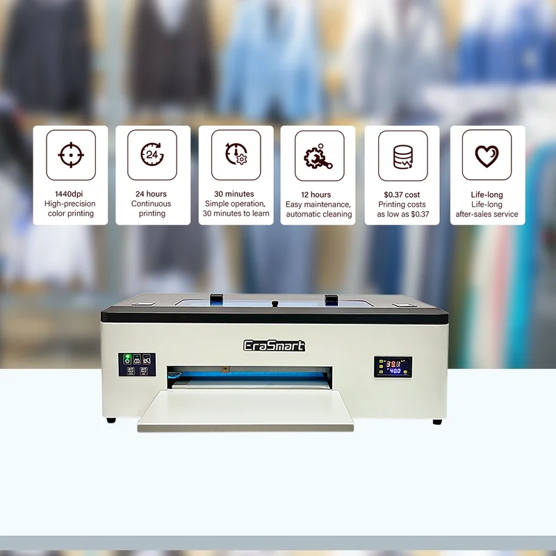 Erasmart Professional DTF Printer A3 A4 DTF Printer L1800 1390 Printing Machine Printer Kits
