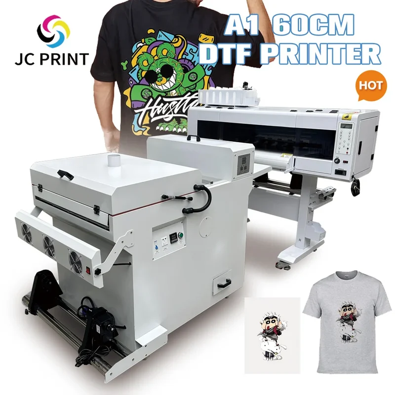 60cm DTF Machine, A1 Heat Transfer PET Film Printing Machine, 600mm Digital Inkjet DTF Printer for T-shirts