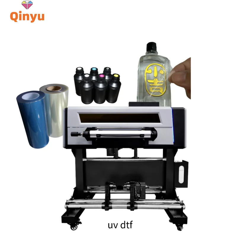 Qinyu UV DTF Printer Roll to Roll Cup Wrap Sticker Printer 30cm A/B Film 2 in 1 XP600 Impresora UVDTF Printer Machine