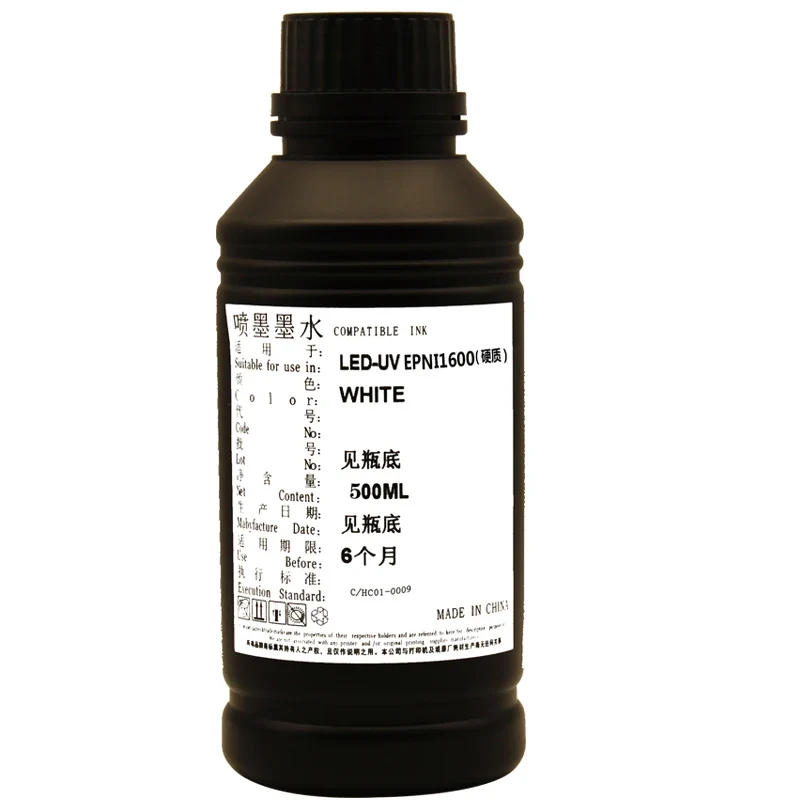 Wholesale UV Ink for Eps I1600 U1 Printhead Uv Flatbed Printer Ink 500ml Bottles LED Uv Ink for Wall Printer Cmykw Eps I1600 Ink