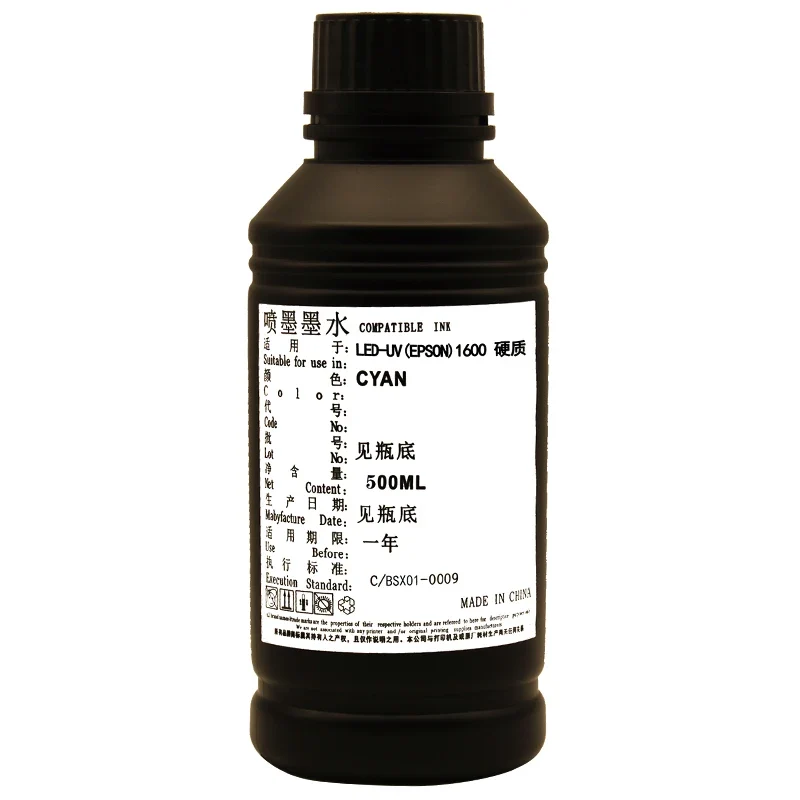 Wholesale UV Ink for Eps I1600 U1 Printhead Uv Flatbed Printer Ink 500ml Bottles LED Uv Ink for Wall Printer Cmykw Eps I1600 Ink