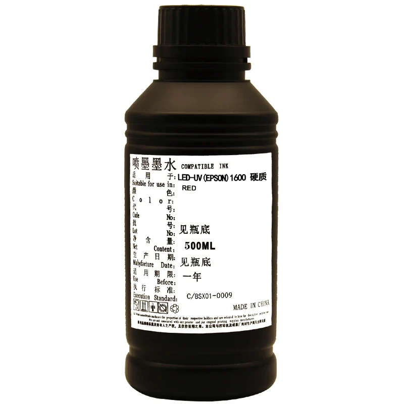 Wholesale UV Ink for Eps I1600 U1 Printhead Uv Flatbed Printer Ink 500ml Bottles LED Uv Ink for Wall Printer Cmykw Eps I1600 Ink