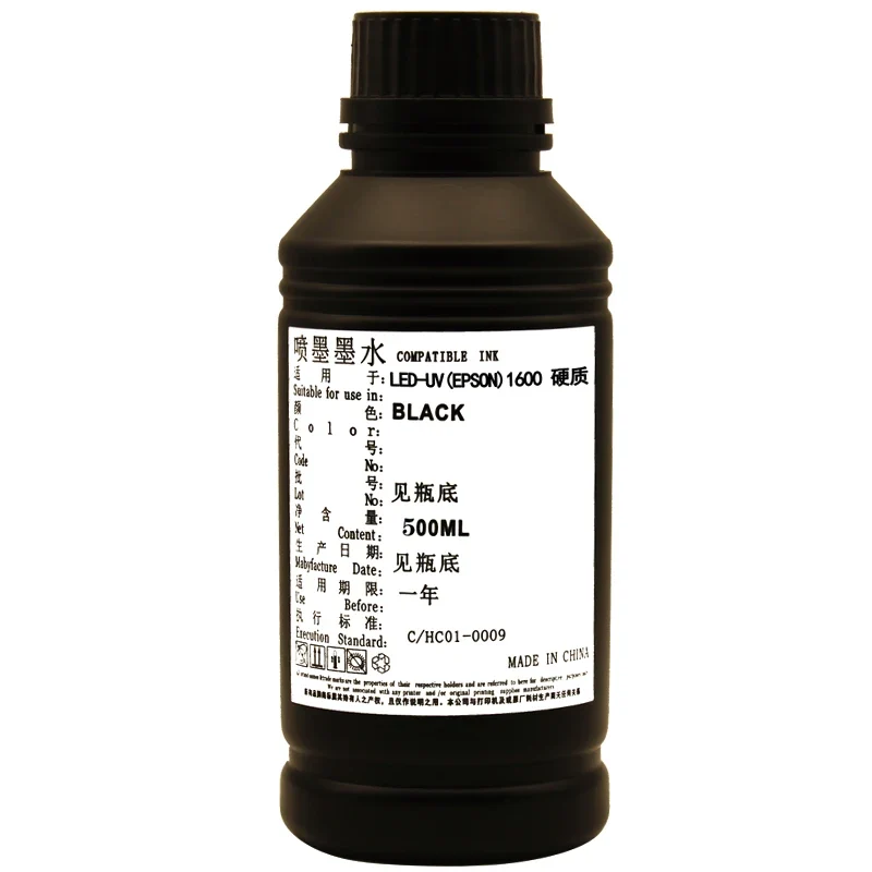 Wholesale UV Ink for Eps I1600 U1 Printhead Uv Flatbed Printer Ink 500ml Bottles LED Uv Ink for Wall Printer Cmykw Eps I1600 Ink