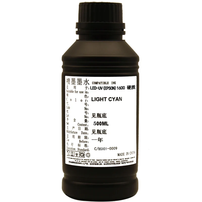 Wholesale UV Ink for Eps I1600 U1 Printhead Uv Flatbed Printer Ink 500ml Bottles LED Uv Ink for Wall Printer Cmykw Eps I1600 Ink