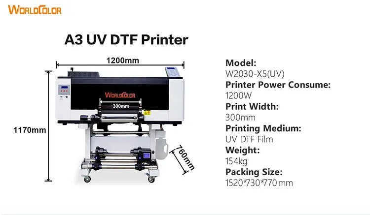 UV DTF 2-in-1 Sticker Printer I1600 F1080 Xp600 A3 UV Printer AB Film Roll Printing Machine with Laminator for Label Stickers