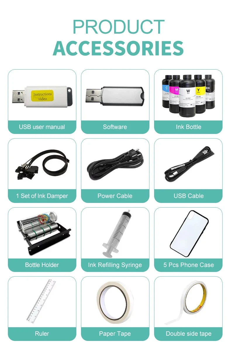 Multi Color Inkjet Printers A4 UV Printer Flatbed Printing Machine Logojet Uv DTF Printer for Phone Case Wood Metal PVC ID Card