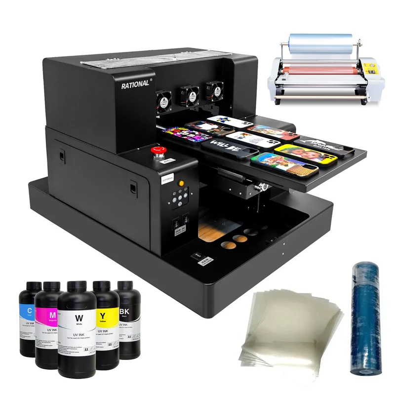A3 A4 UV Printer Machine Automatic UV DTF Printer Film Printing Machine Glass Bottle Mug Phone Case UV Sticker Printer