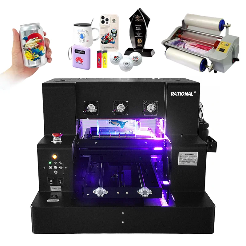 A3 A4 UV Printer Machine Automatic UV DTF Printer Film Printing Machine Glass Bottle Mug Phone Case UV Sticker Printer