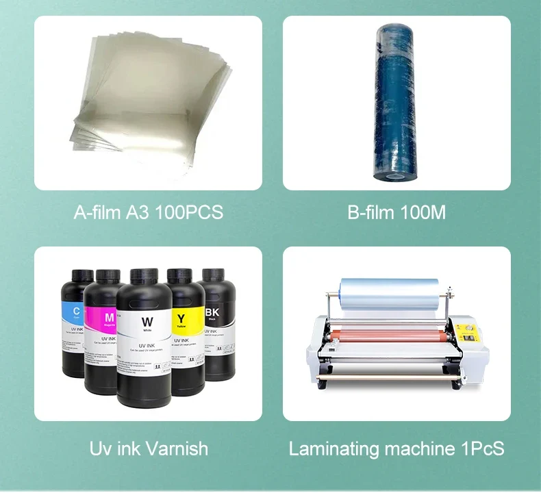 A3 A4 UV Printer Machine Automatic UV DTF Printer Film Printing Machine Glass Bottle Mug Phone Case UV Sticker Printer