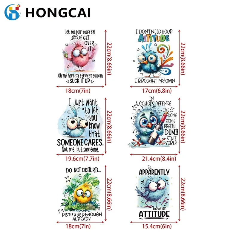 Hongcai Wholesale PET Fabric Heat Transfer Printing Stickers Plastisol T-Shirt Clothing Heat Press Stickers for T-Shirt