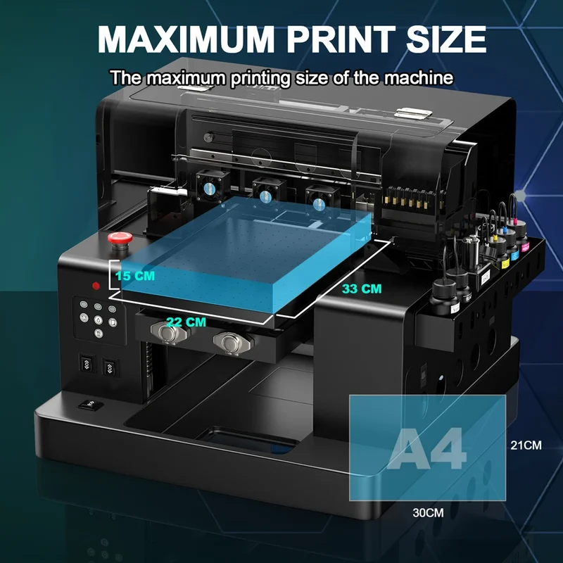 Desktop Best Selling UV Printer Flatbed Printing Machine A3 A4 UV Dtf Flatbed Printer for PVC ID Card Phone Case Metal Acrylic