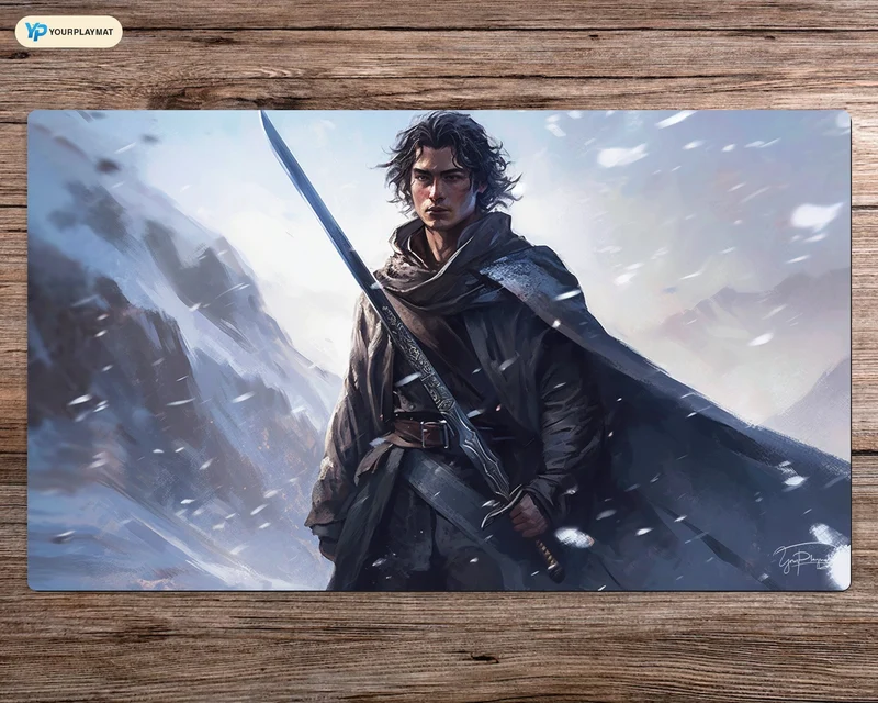 Stormy Swordbearer - MTG Spielmatte - 24 x 14 inches - MTG Geschenke - MTG Zubehör - Magie Tischmatte