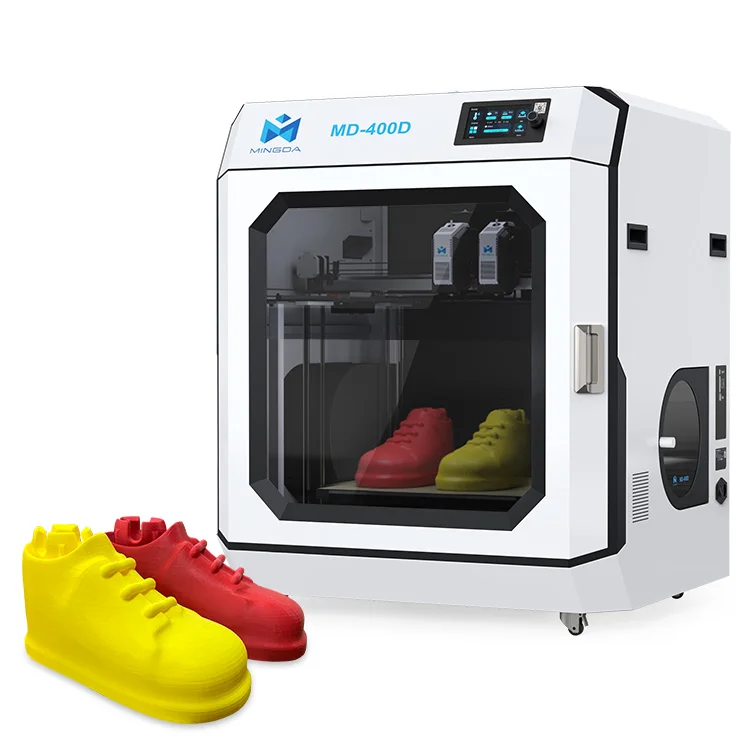 Distributors Wanted 3d Drucker MD-400D IDEX Dual Extruder Large Scale Shoes 3d Printer Filamento Petg ABS TUP PLA Impresora 3d