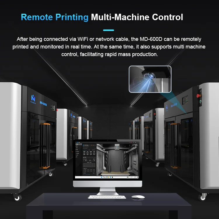 Mingda 3d High Speed Dual Extruder 500mm/s Newest 600*600*600mm Klipper Large-scale High Performance 3d Printer