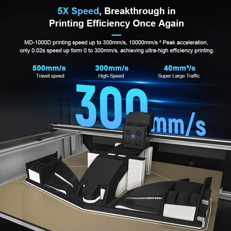 MD-1000D Large Format 1000*1000*1000mm High Speed Remote Control Car Clipper 3d Printer Fdm for Car Parts