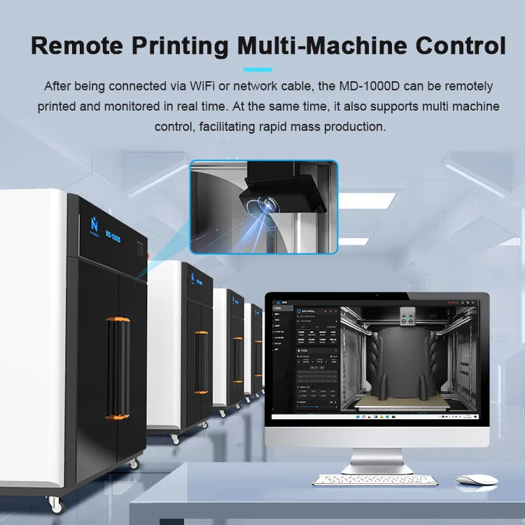 MD-1000D Large Format 1000*1000*1000mm High Speed Remote Control Car Clipper 3d Printer Fdm for Car Parts