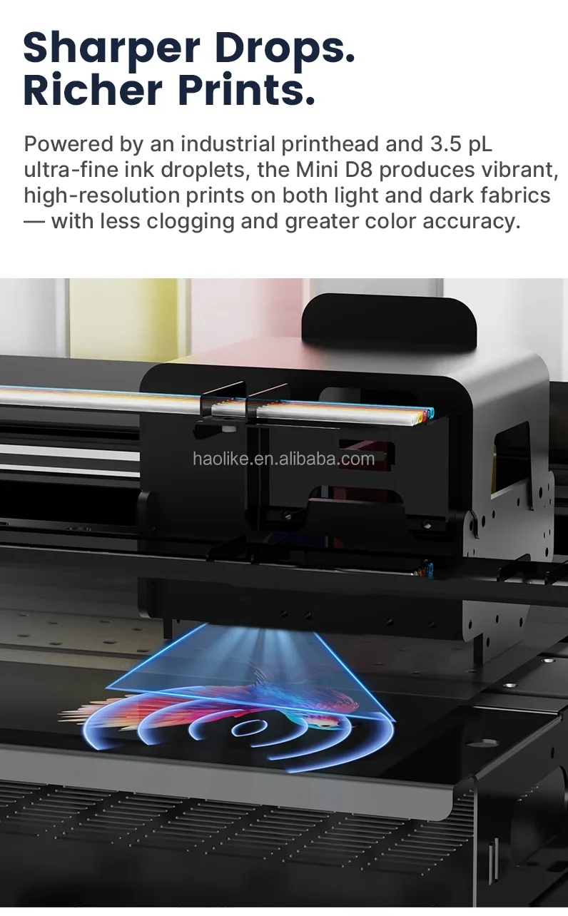 Pink Haolic DTF Printer XP600 A3 Machine for T-shirts Textiles Perfect for Small Shops with High Precision and Easy Operation