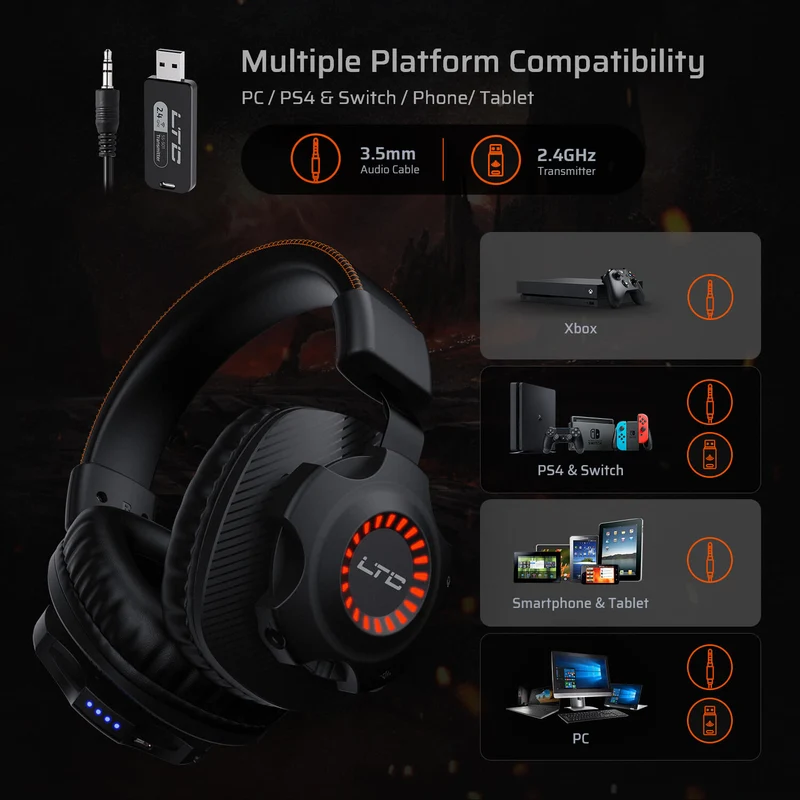 Redragon x LTC SoundSlave 2.4G Wireless/Wired Gaming Headset