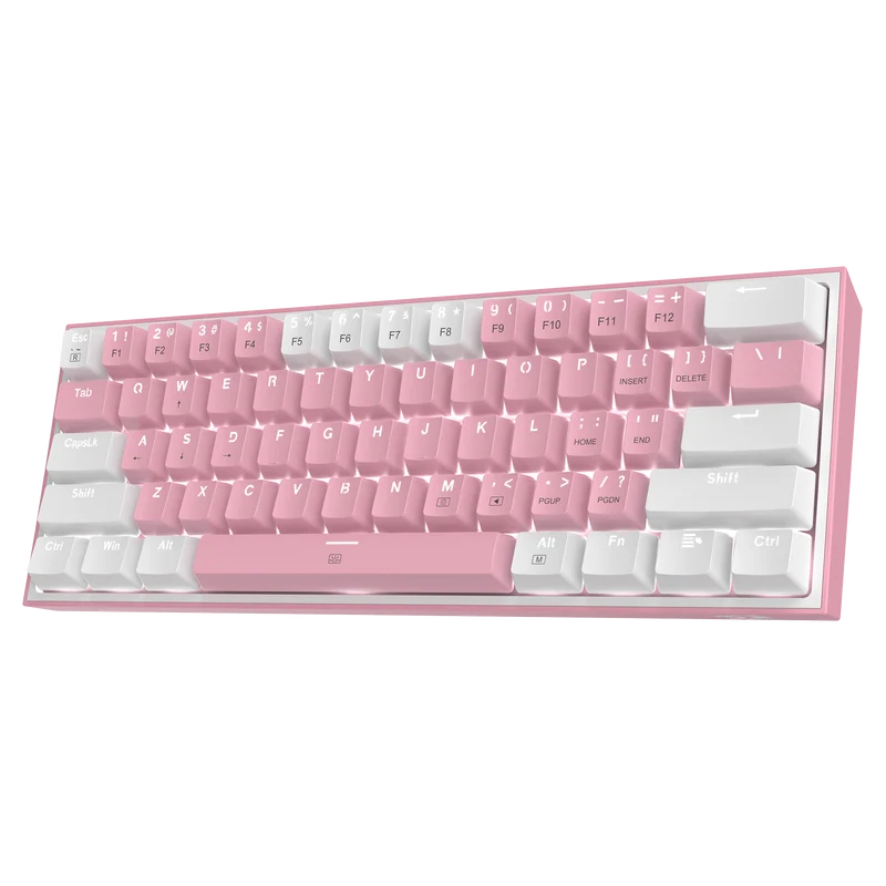 FIZZ K617 60 White & Pink Mechanical keyboard