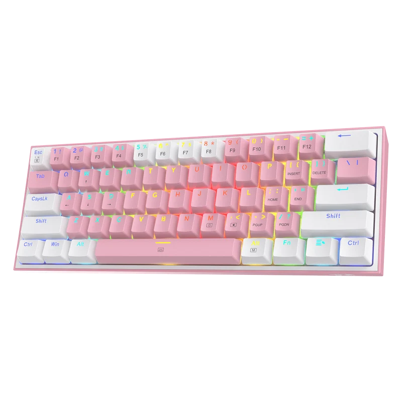 FIZZ K617 60 White & Pink Mechanical keyboard