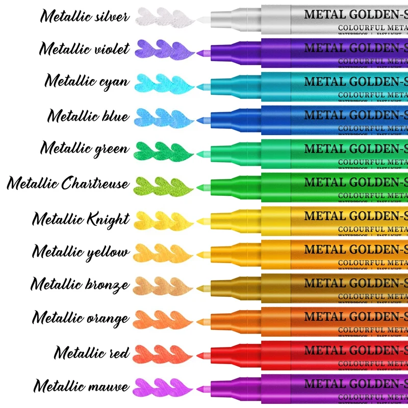 The New Listing Extra Fine Tip Metallic Permanent Markers for Artist Illustration, Crafts, Gift Card Making