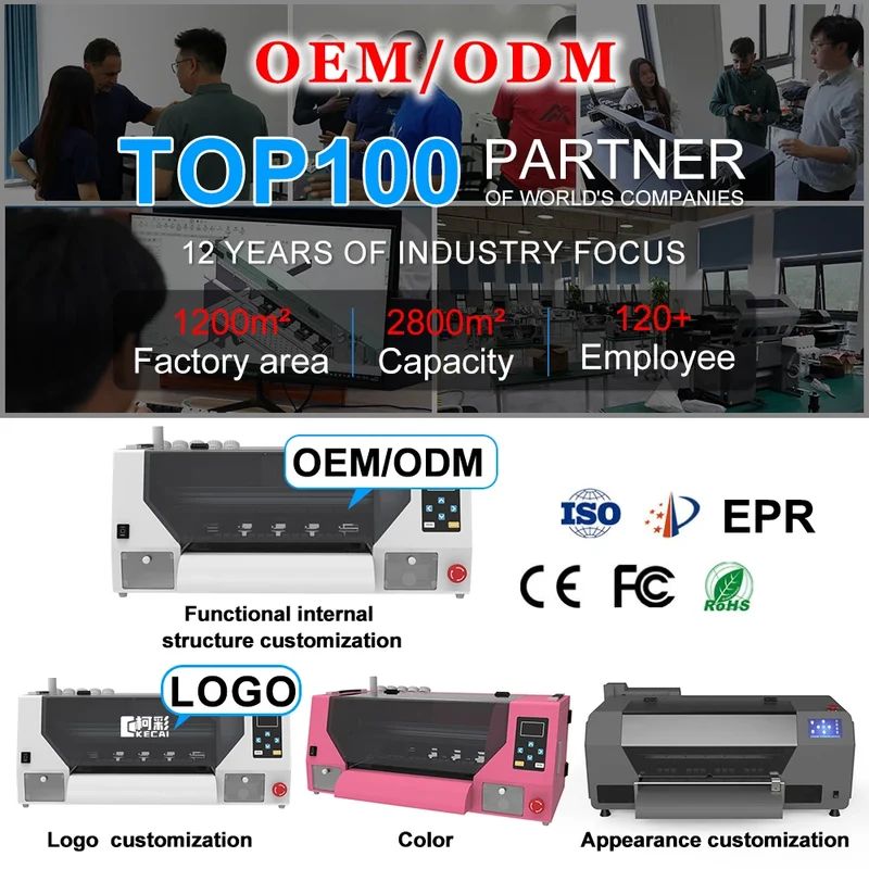 KECAI Dual Head Xp600 I1600 Dtf Inkjet Printing Pet Film Printer Machine A3 Dtf Printer for T-shirt
