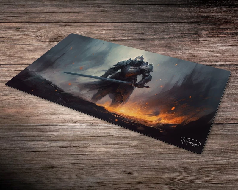 Charred Crusader - MTG Spielmatte - 24 x 14 inches - MTG Geschenke - MTG Zubehör - Magie Tischmatte