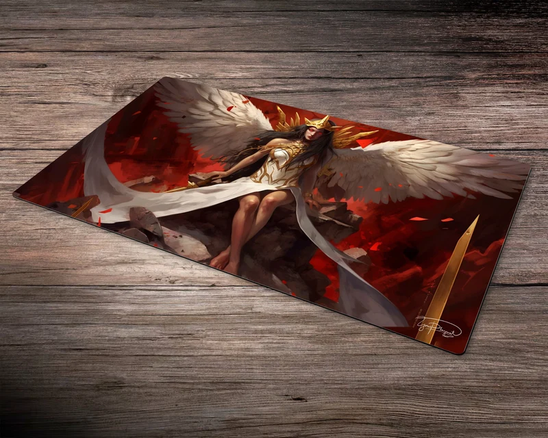 Angel Crimson Seraphim - MTG Spielmatte - 24 x 14 inches - MTG Geschenke - MTG Zubehör - Magie Tischmatte