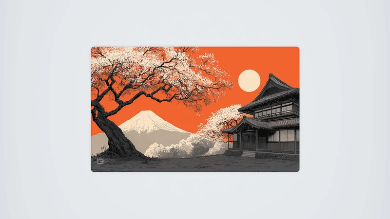 Orangefarbener Fuji-Sonnenuntergang