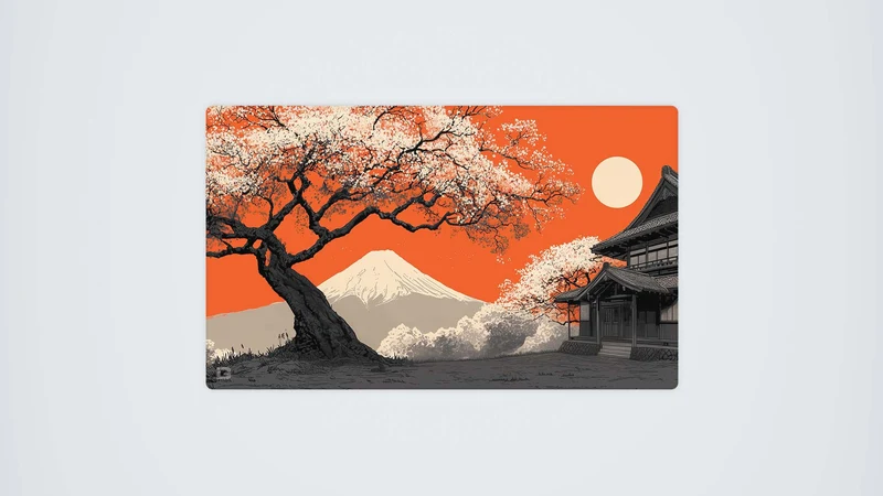 Orangefarbener Fuji-Sonnenuntergang