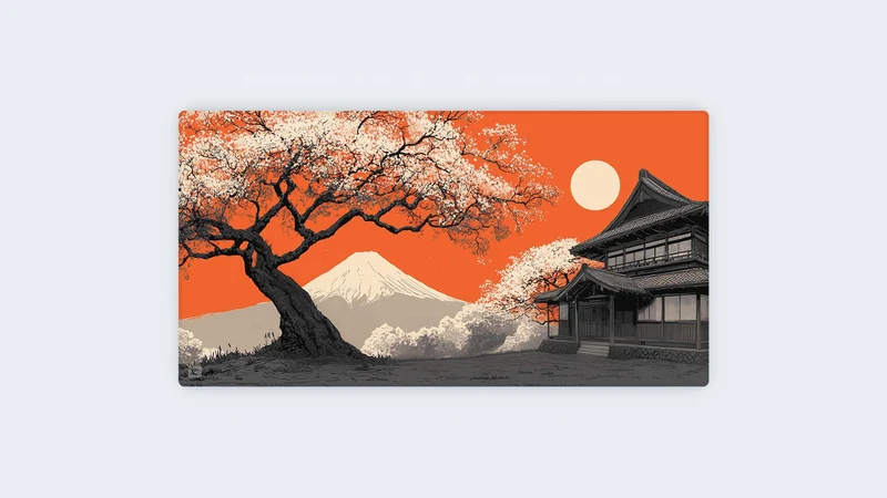 Orangefarbener Fuji-Sonnenuntergang